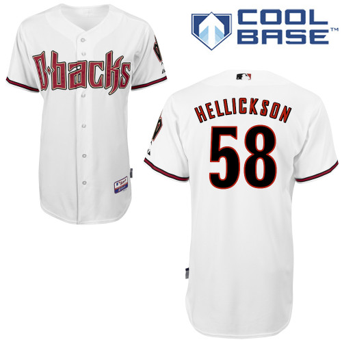 Jeremy Hellickson #58 MLB Jersey-Arizona Diamondbacks Men's Authentic Home White Cool Base Baseball Jersey